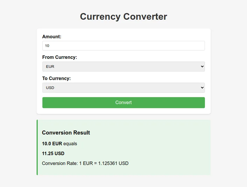 Currency Converter Screenshot
